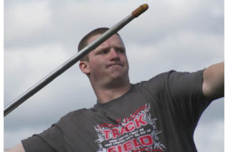 BHS sophomore Kyle Kennedy throws the javlin during practice Tuesday. Kennedy placed second in the javelin at last weekend’s Class 3A West Central/Southwest District track and field championships to qualify for state.