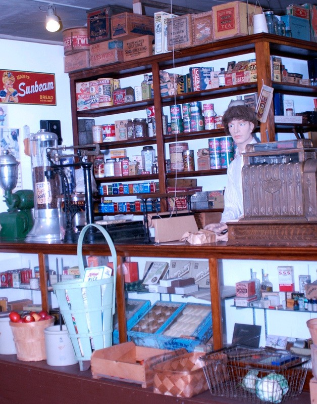 Inside the log cabin museum in Port Orchard.