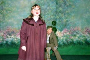 Little Mary Lennox (Rebecca Grey) sings “Show me the Key” while Dickon (Josh Kluth) looks at the wall surrounding the “Secret Garden.”