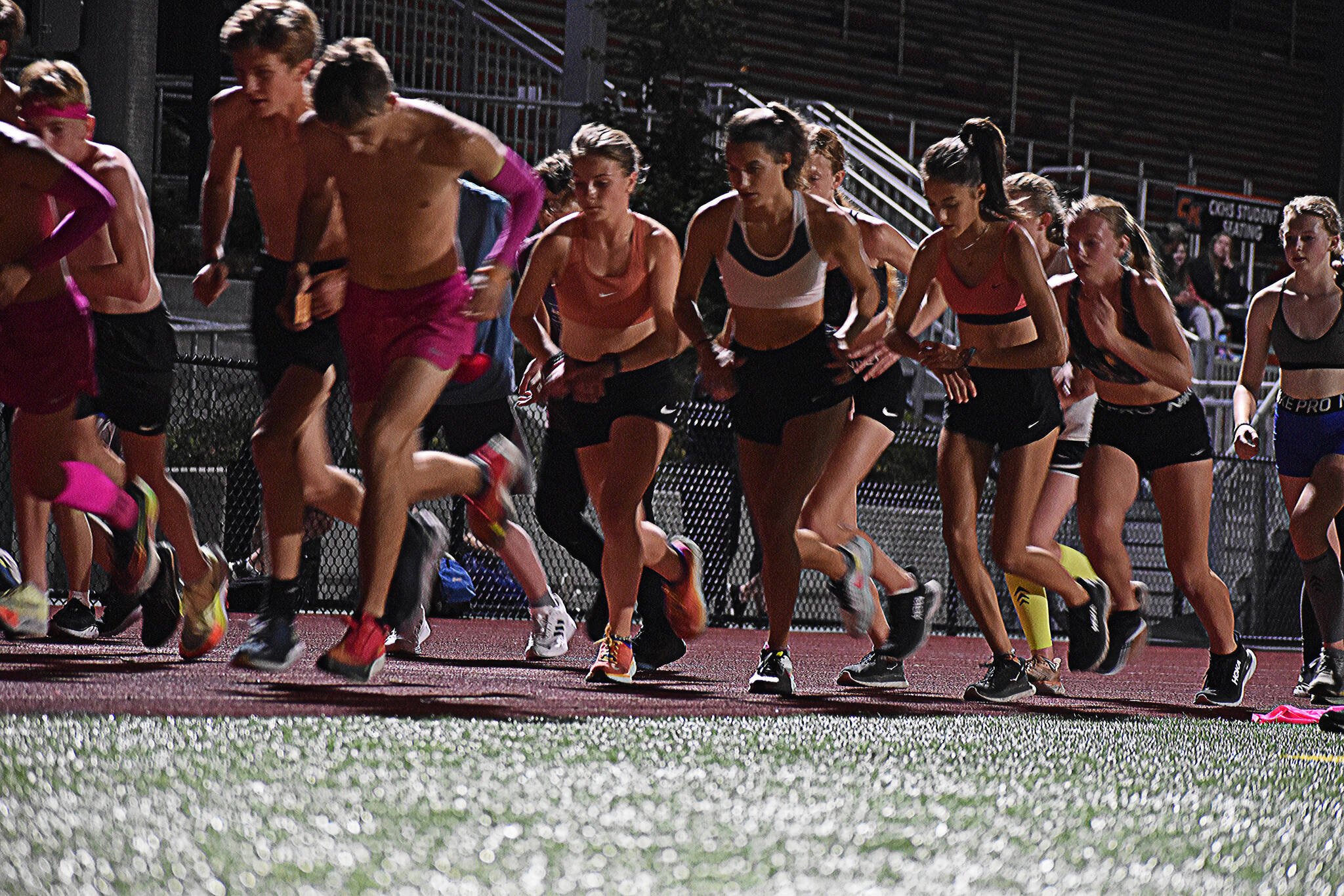 Central Kitsap became the first cross country team in Washington state to practice after starting at 12:01 a.m. Aug. 22. Nicholas Zeller-Singh/Kitsap News Group Photos