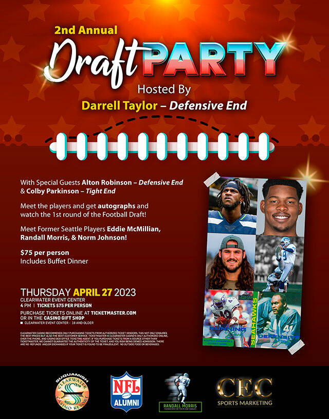 Seahawks to hold draft party at Clearwater Casino