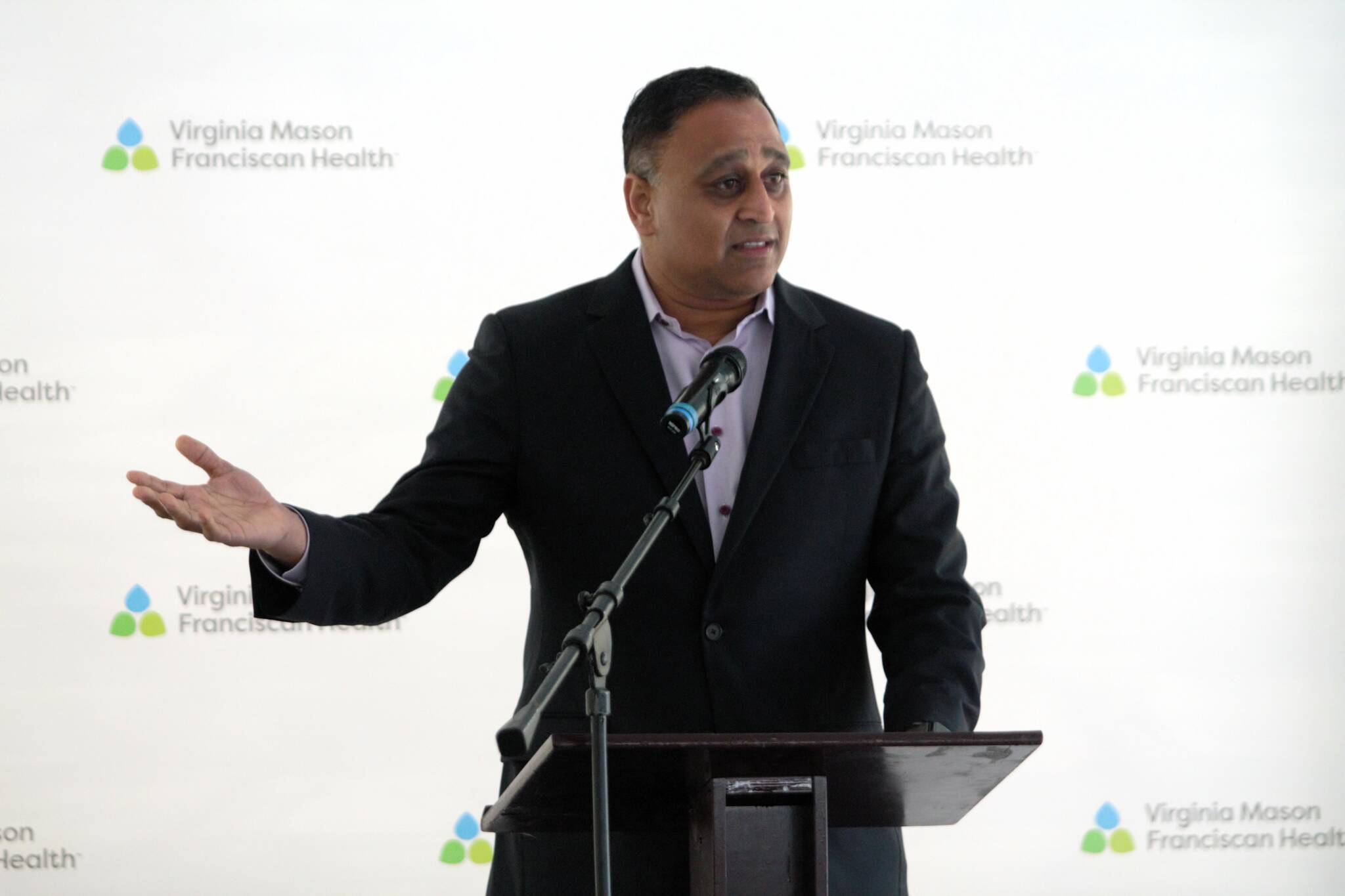 Elisha Meyer/Kitsap News Group
VMFH CEO Ketul Patel shares remarks about the new patient tower to be constructed at St. Michael Medical Center in Silverdale.