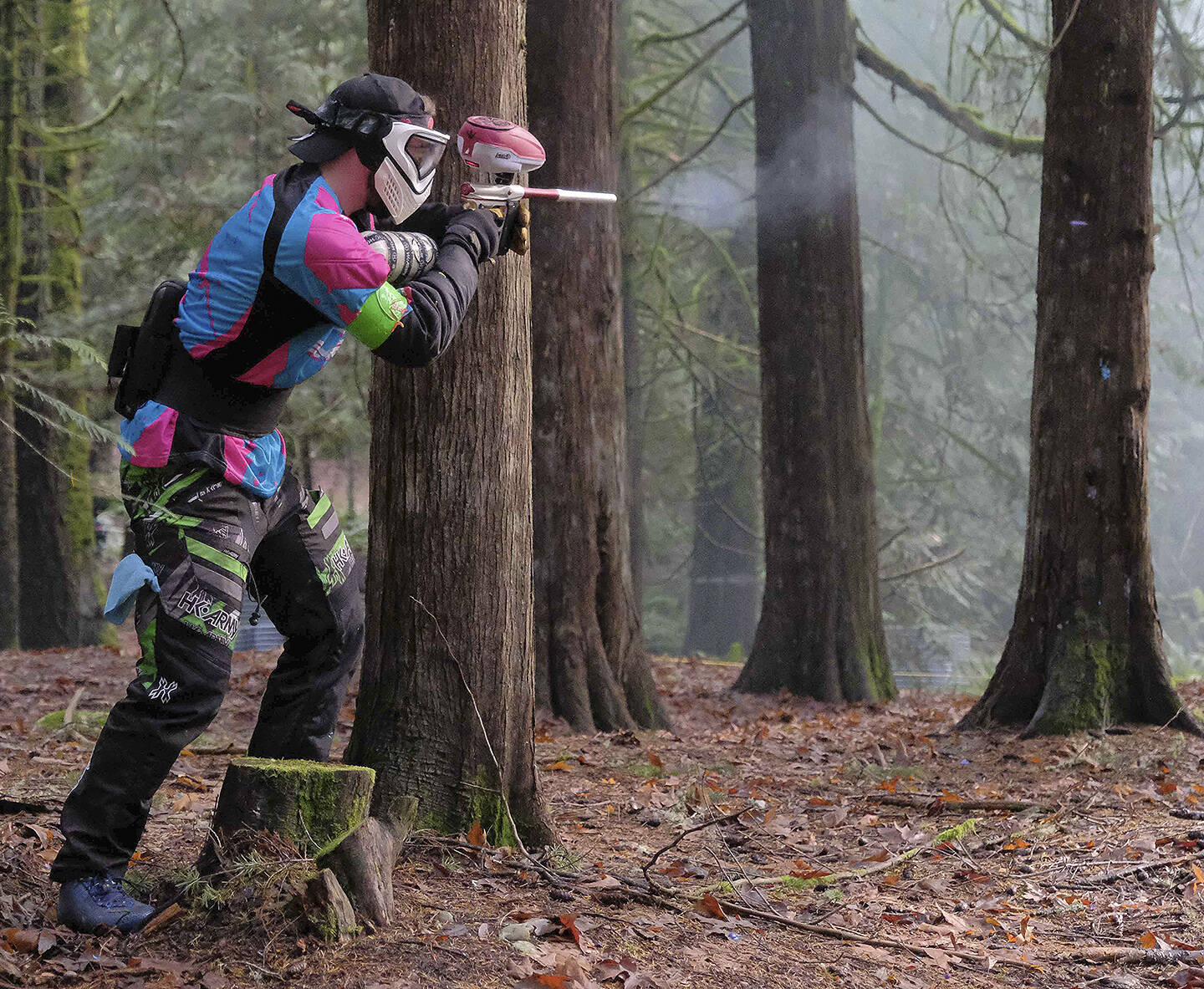 Damon Williams/Kitsap News Group Photos
One of the participants in the field fires a shot at an opponent.