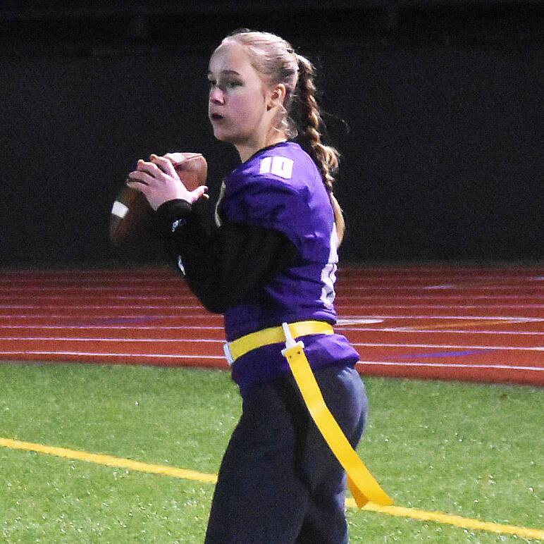 Nicholas Zeller-Singh/Kitsap News Group Photos
Sophia Loverich throws the ball downfield for a touchdown.