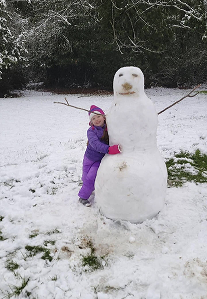 Courtesy photo
There was enough snow in West Sound to build this adult-sized snowman.