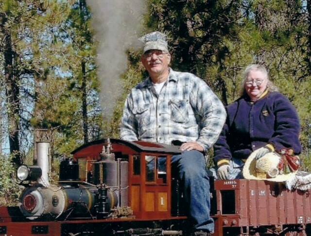 Alicia Lenon courtesy photo
Dennis Weaver and his wife Marie ride down the tracks. Alicia says she believes it’s the only picture she has of them riding together.