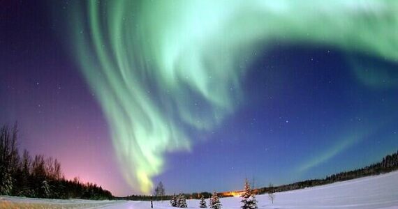 Air Force courtesy photo
The Aurora Borealis shines above Bear Lake at Eielson Air Force Base, AK.