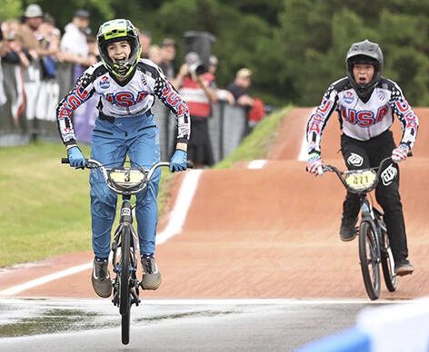 USA BMX courtesy photo
Wyatt Christensen of Kingston wins the Boys 12 Challenger class.