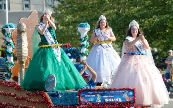 File photo
The 2023 Fathoms O’ Fun Royalty Court on their float during last year’s grand parade in Port Orchard.
