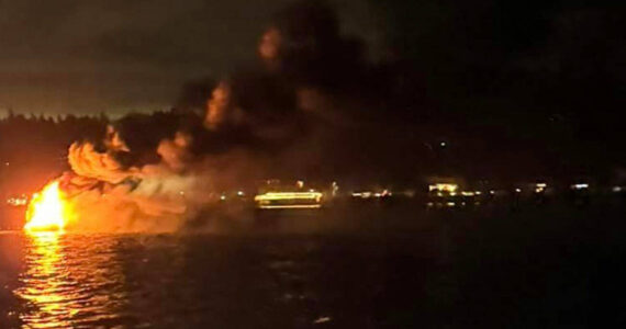Bremerton Fire Marine 20 courtesy photo
Five members of a fishing vessel escaped a boat fire near Port Orchard July 22.
