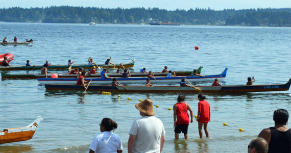 Suquamish Tribe courtesy photos
Canoe races are always a big attraction at Chief Seattle Days.