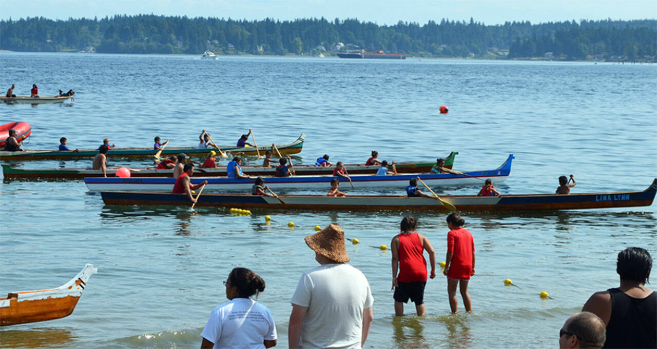 Suquamish Tribe courtesy photos
Canoe races are always a big attraction at Chief Seattle Days.