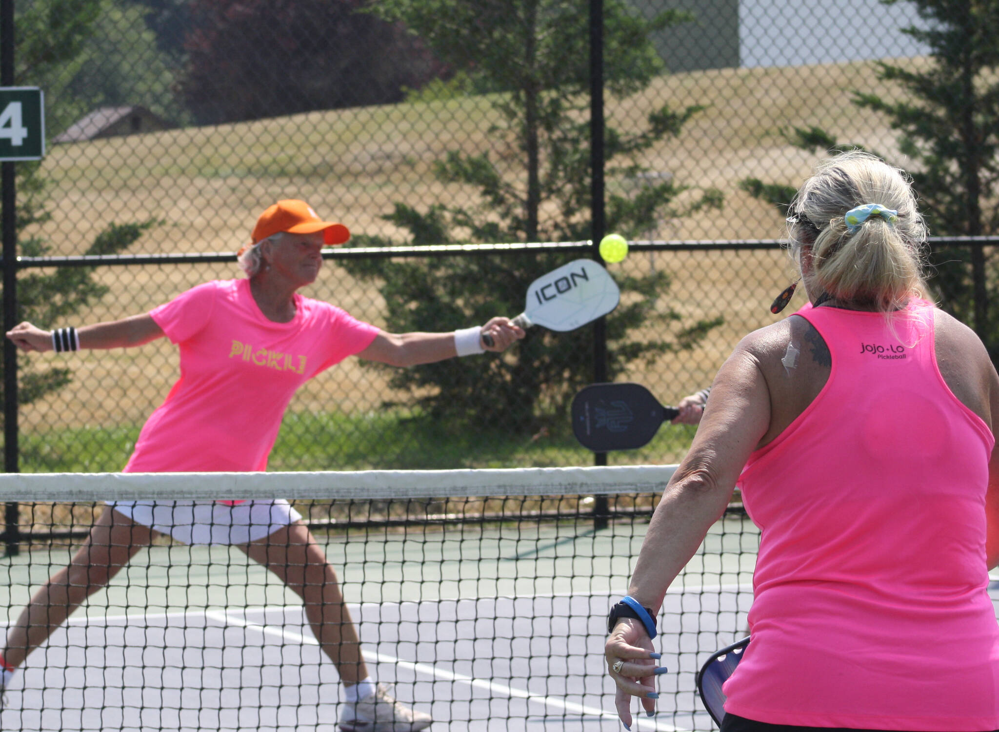 Molly Hetherwick/Kitsap News Group photos
Ella Short returns a volley from Susan Kanes at the 5th annual Founders Tournament.