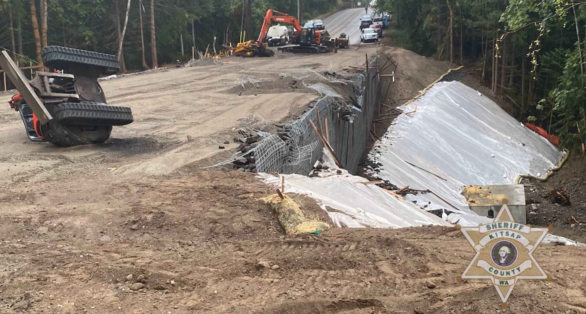 KSCO courtesy photo
The Newberry Hill Road culvert construction site was damaged overnight by an unknown suspect. The road’s paving and reopening have been delayed as a result.