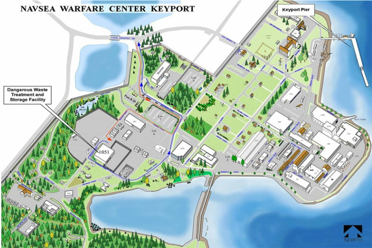 NUWCD Keyport courtesy map
A map showing the location of the dangerous waste storage building.