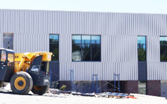 File photos
Poulsbo Middle School’s new building of 10 classrooms is expected to be completed by late October or early November.