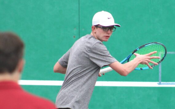 Elisha Meyer/Kitsap News Group photos
NK’s Justin Gallant puts his forearm in motion to receive a Kingston serve.