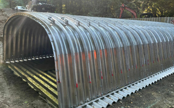 Kitsap County courtesy photo
The new 20-foot aluminum arch culvert beneath Sunnyslope Road in South Kitsap.