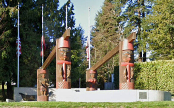 Google Maps courtesy photo
Totem poles and flags are displayed near the Suquamish waterfront.