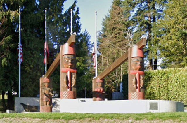 Google Maps courtesy photo
Totem poles and flags are displayed near the Suquamish waterfront.