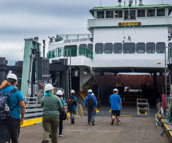 Kelsey Brenner courtesy photos
Students head to board a ferry for a day of class and hands-on training on the water.