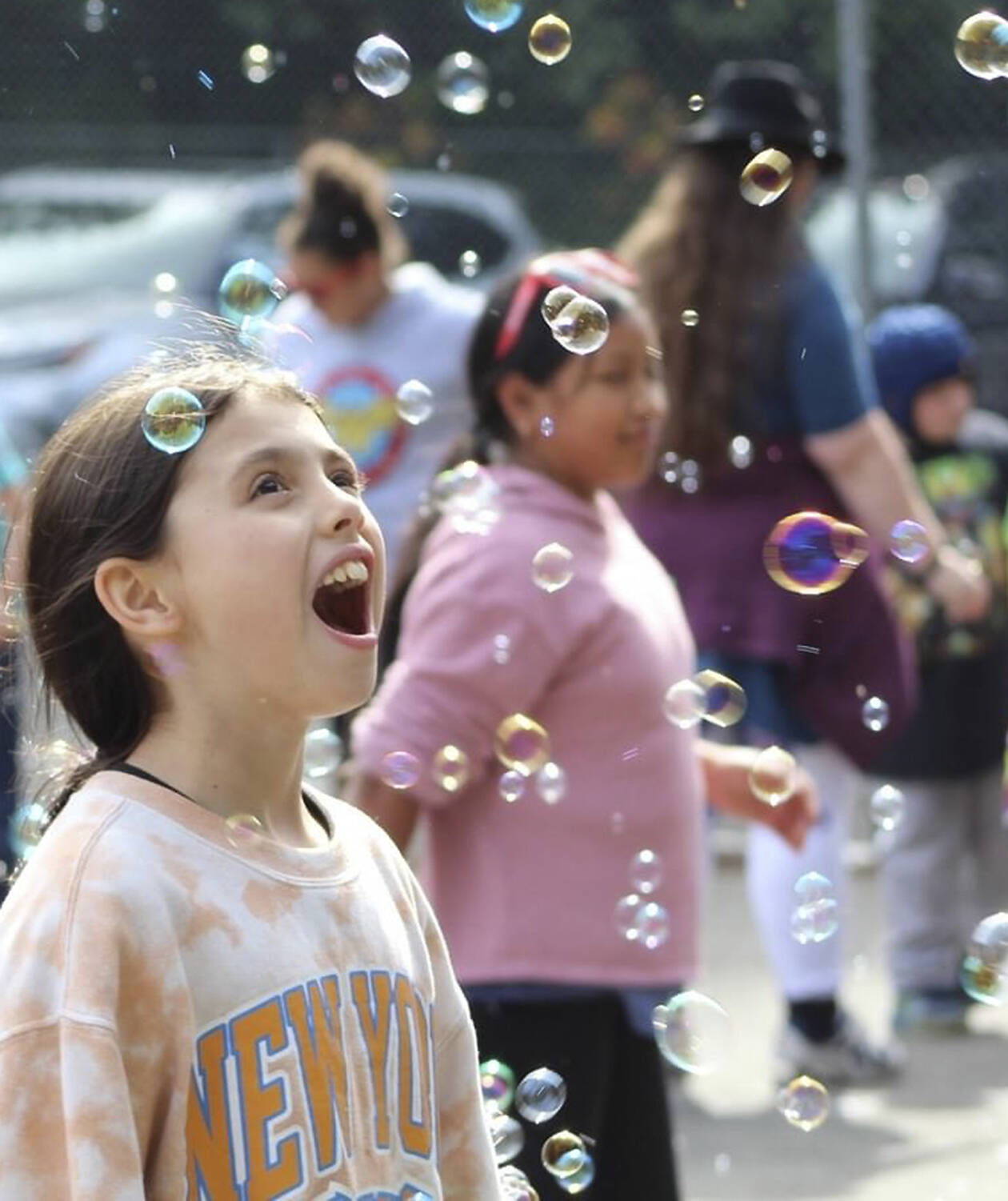 Ted Macomber courtesy photos
Olalla Elementary School students celebrate attendance success with a bubble party.