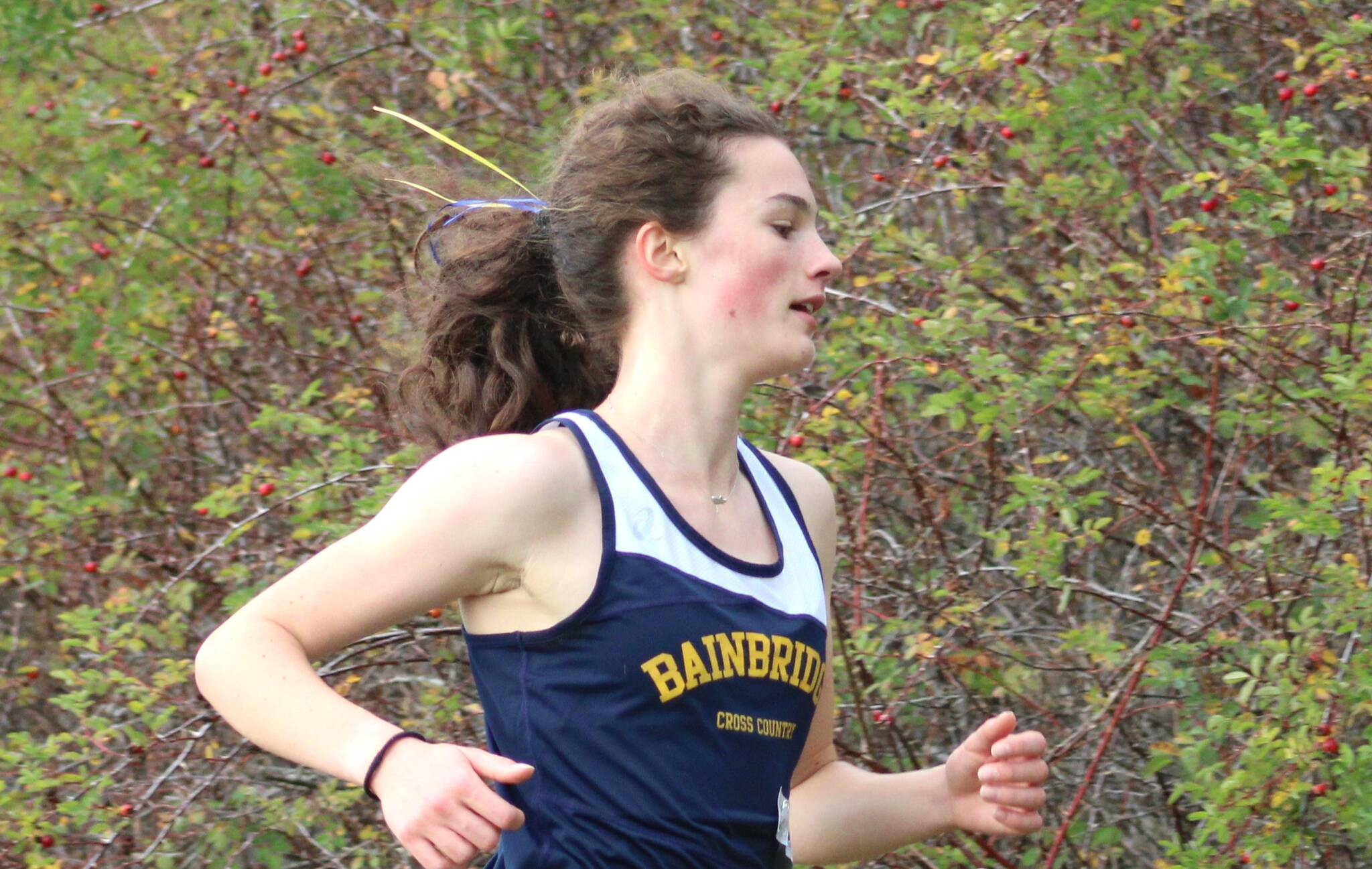 Elisha Meyer/Kitsap News Group photos
Junior Sabine Hartenstine approaches the two-mile mark of an Oct. 18 5K course.