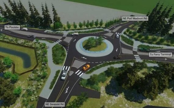 WSDOT courtesy image
Roundabout design for Highway 305 and NE Port Madison Road and NE Seabold Road. One is not available yet for the one at High School Road and Highway 305.