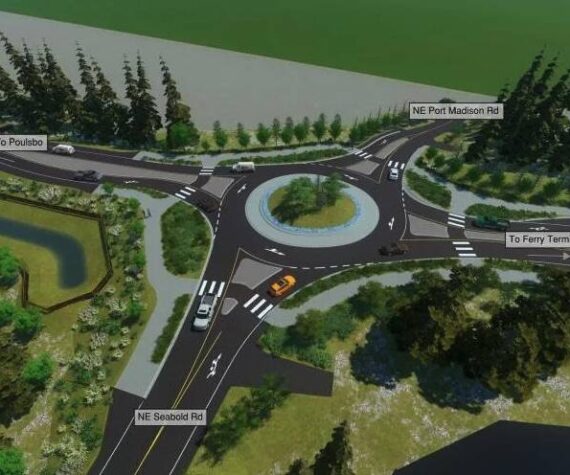 WSDOT courtesy image
Roundabout design for Highway 305 and NE Port Madison Road and NE Seabold Road. One is not available yet for the one at High School Road and Highway 305.