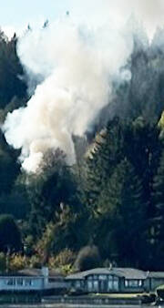 PFD courtesy photo
Smoke seen coming from an RV fire in Poulsbo Oct. 24.