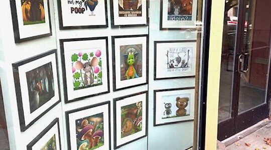 Mike De Felice/Kitsap News Group photos
Artwork displayed through windows in Bremerton.