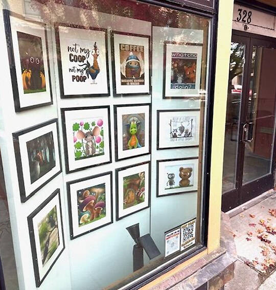 Mike De Felice/Kitsap News Group photos
Artwork displayed through windows in Bremerton.