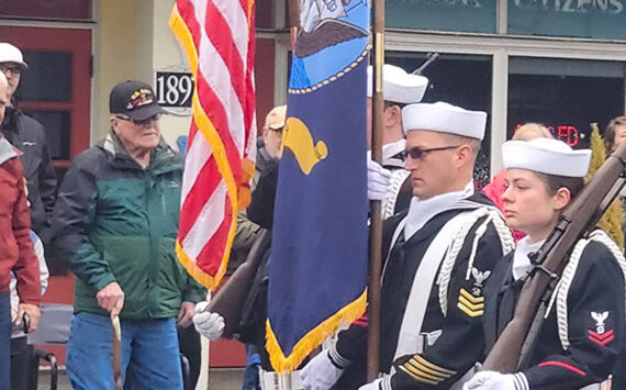 Tyler Shuey/Kitsap News Group photos
Members of the U.S. Navy stroll through the Veterans Day parade in Poulsbo Nov. 9.