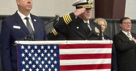 USSVI- Bremerton Base courtesy photos
Commanding officer Capt. Michael Eberlein co-hosts the Kitsap County Veterans Day ceremony.