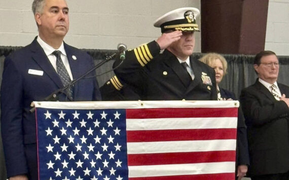 USSVI- Bremerton Base courtesy photos
Commanding officer Capt. Michael Eberlein co-hosts the Kitsap County Veterans Day ceremony.