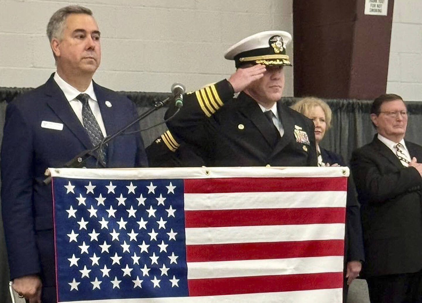 USSVI- Bremerton Base courtesy photos
Commanding officer Capt. Michael Eberlein co-hosts the Kitsap County Veterans Day ceremony.