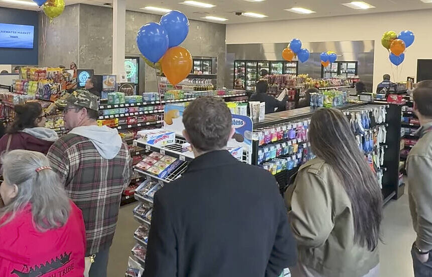 <p>Suquamish Tribe courtesy photos</p>
                                <p>Customers walk into the market for the first time during the grand opening Nov. 19.</p>