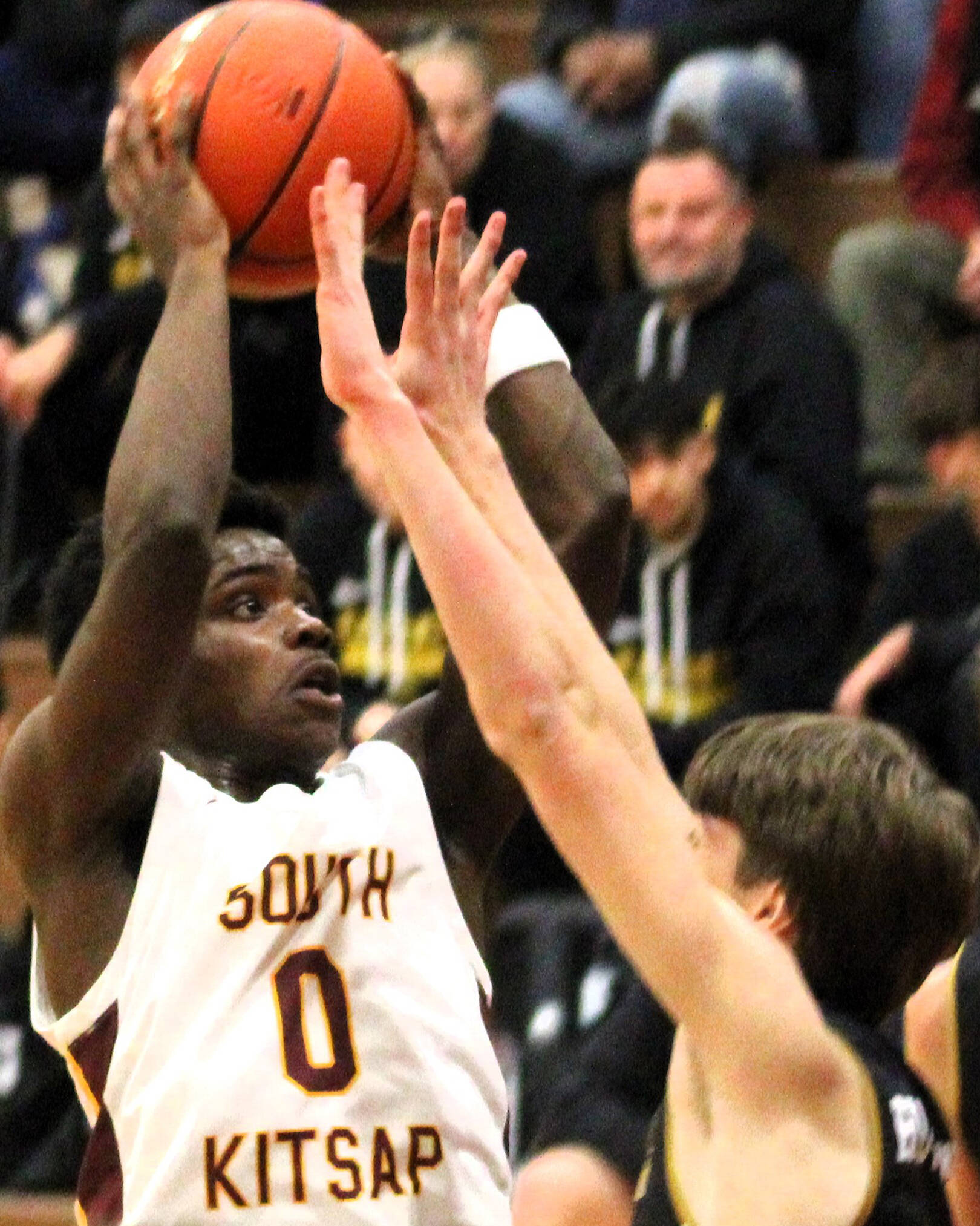 Elisha Meyer/Kitsap News Group photos
Josiah Blunt Robinson puts up a shot in the first half of South Kitsap’s season opener.